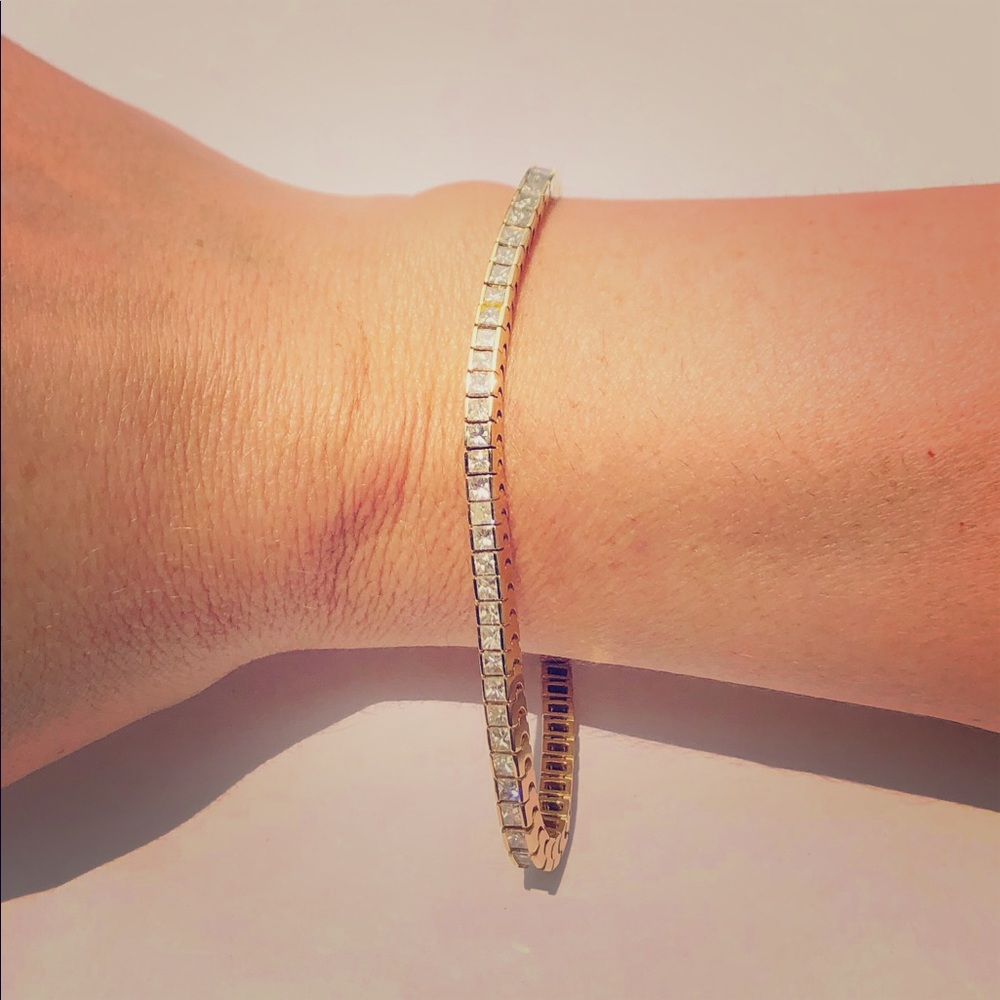 5 carat diamond tennis bracelet yellow gold
